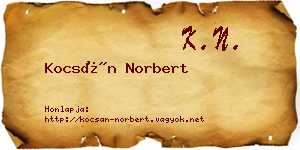 Kocsán Norbert névjegykártya