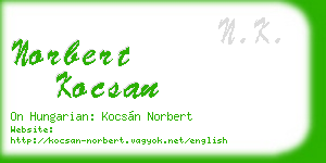 norbert kocsan business card