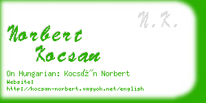 norbert kocsan business card